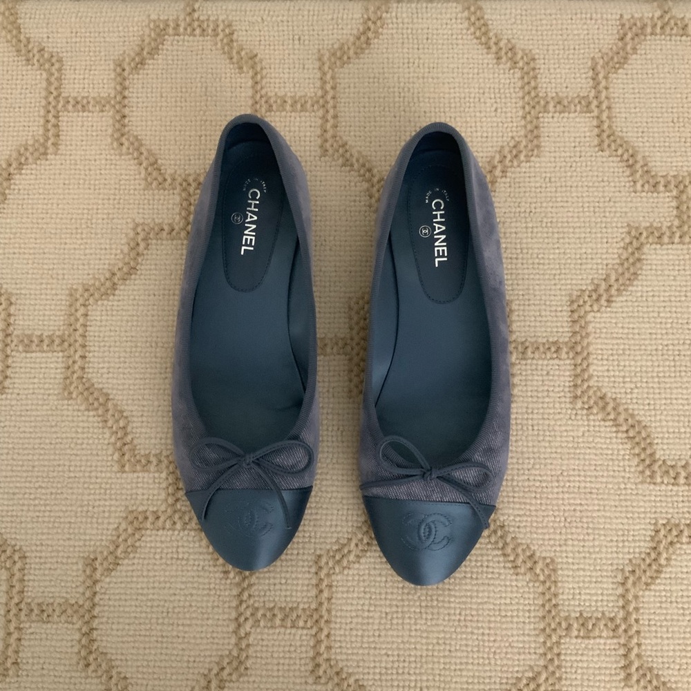 Denim Suade Chanel Flats